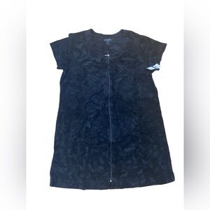Miss Elaine Black Velvet Night Gown Sleep Dress Loungewear